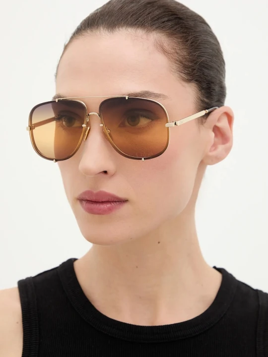 Zdjęcie produktu Chloe okulary przeciwsłoneczne pilotki damskie Chloé złoty