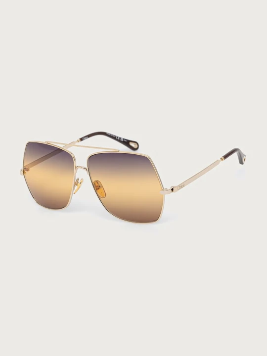 Zdjęcie produktu Chloe okulary przeciwsłoneczne pilotki damskie Chloé żółty