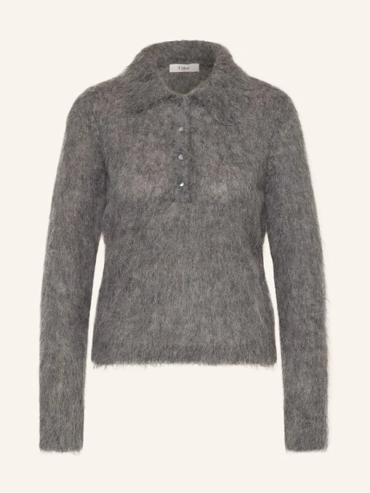 Zdjęcie produktu Chloé Sweter Z Alpaki grau CZIEMNOSZARY