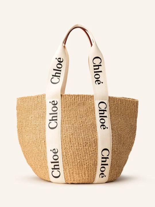 Zdjęcie produktu Chloé Torba Shopper Woody Large beige biały