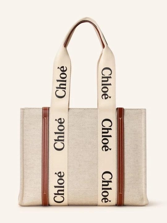 Zdjęcie produktu Chloé Torba Shopper Woody Medium weiss WHITE - BROWN