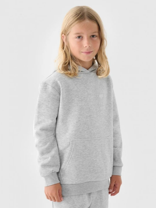 Zdjęcie produktu Chłopięca bluza dresowa nierozpinana z kapturem 4F 4FJWMM00TSWSM1860 - szara