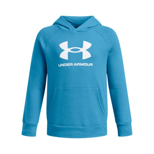 Zdjęcie produktu Chłopięca bluza dresowa nierozpinana z kapturem Under Armour UA Rival Fleece BL Hoodie - niebieska