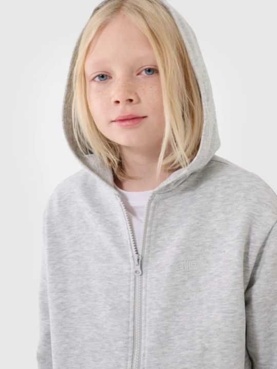 Zdjęcie produktu Chłopięca bluza dresowa rozpinana z kapturem 4F 4FJWMM00TSWSM1859 - szara