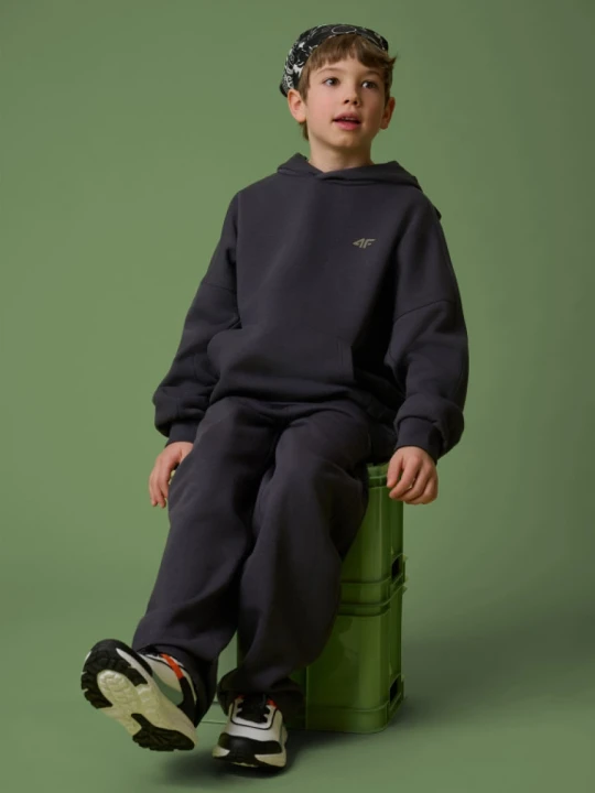 Zdjęcie produktu Chłopięca bluza nierozpinana z kapturem 4F 4FJRSS26TSWSM2828 - szara
