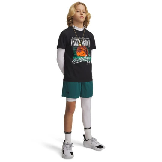 Zdjęcie produktu Chłopięca koszulka do koszykóki Under Armour UA B Basketball SS - czarna