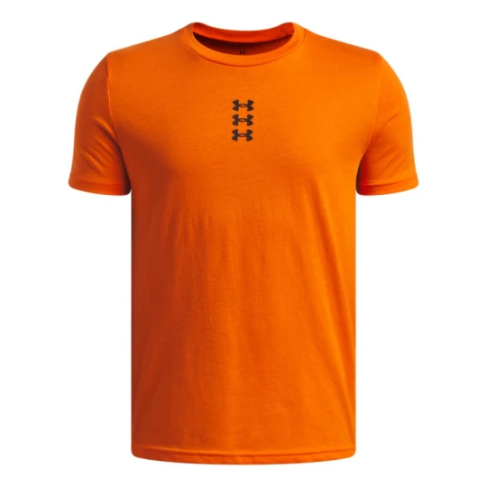 Zdjęcie produktu Chłopięca koszulka sportowa Under Armour UA B HOOPS Triple Logo SS - pomarańczowa