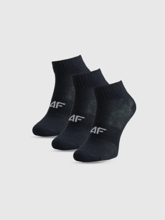 Zdjęcie produktu Chłopięce skarpetki za kostkę (3-pack) 4F 4FJWMM00USOCM499 - czarne