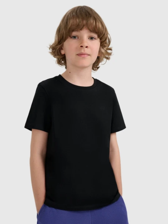 Zdjęcie produktu Chłopięcy t-shirt bez nadruku 4F 4FJRMM00TTSHM3254 - czarny