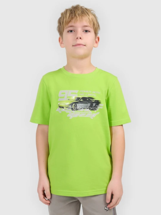 Zdjęcie produktu Chłopięcy t-shirt z nadrukiem 4F 4FJRSS26TTSHM3681 - zielony