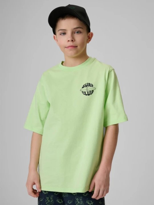 Zdjęcie produktu Chłopięcy t-shirt z nadrukiem 4F 4FJRSS26TTSHM3905 - zielony