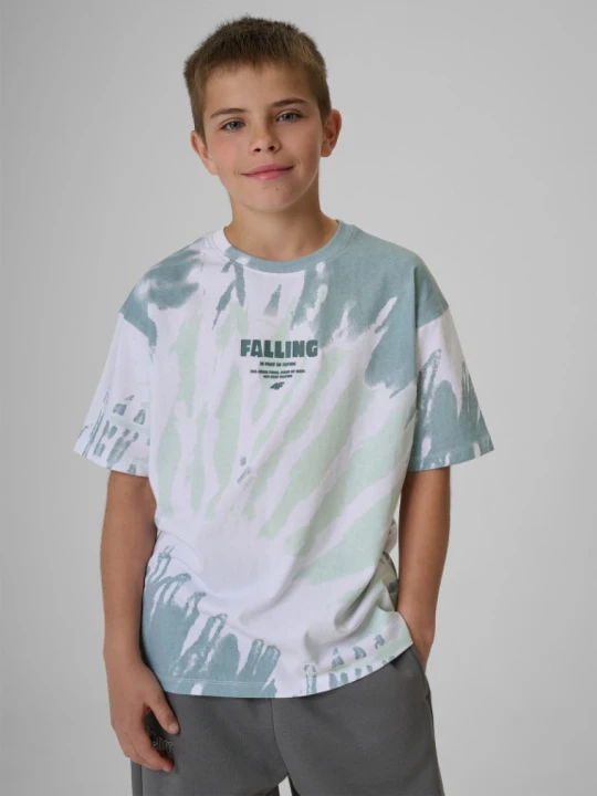 Zdjęcie produktu Chłopięcy t-shirt z nadrukiem 4F 4FJRSS26TTSHM4173 - zielony