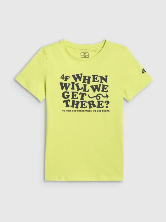 Zdjęcie produktu Chłopięcy t-shirt z nadrukiem 4F 4FJWSS26TTSHM2816 - żółty