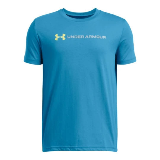 Zdjęcie produktu Chłopięcy t-shirt z nadrukiem Under Armour UA B Logo Wordmark SS - niebieski