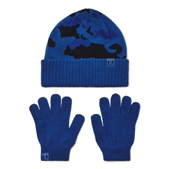 Zdjęcie produktu Chłopięcy zestaw czapka zimowa i rękawiczki Under Armour B Beanie/Glove Combo - granatowy