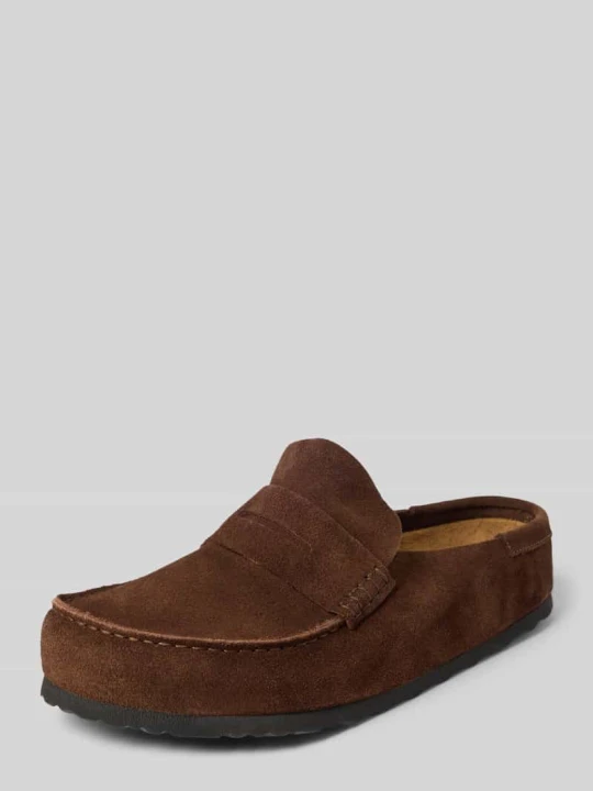 Zdjęcie produktu Chodaki z zamszu model 'Naples Wrapped' Birkenstock Ciemnobrązowy