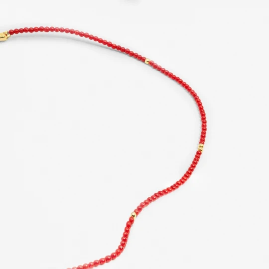 Zdjęcie produktu Choker z korali; srebrny pozłacany Ania Kruk CZERWONY