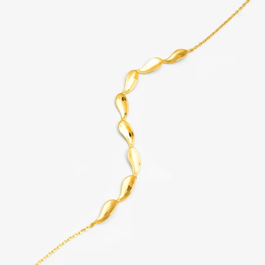 Zdjęcie produktu Choker z listkami; srebrny pozłacany Ania Kruk