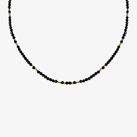 Zdjęcie produktu Choker z onyksem; srebrny pozłacany Ania Kruk CZARNY