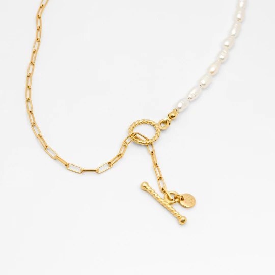 Zdjęcie produktu Choker z perłami; srebrny pozłacany Ania Kruk BIAŁY