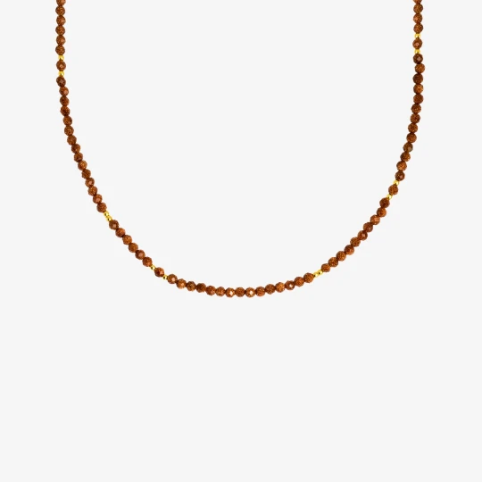 Zdjęcie produktu Choker z piasku pustyni; srebrny pozłacany Ania Kruk CIEMNOBRĄZOWY