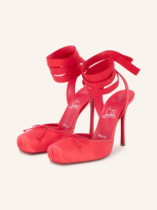 Zdjęcie produktu Christian Louboutin Czółenka Z Odkrytą Piętą Cassia Lace Up 100 rot CZERWONY