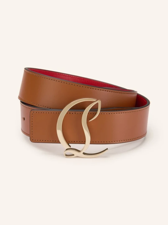 Zdjęcie produktu Christian Louboutin Skórzany Pasek Cl Logo braun BRĄZOWY
