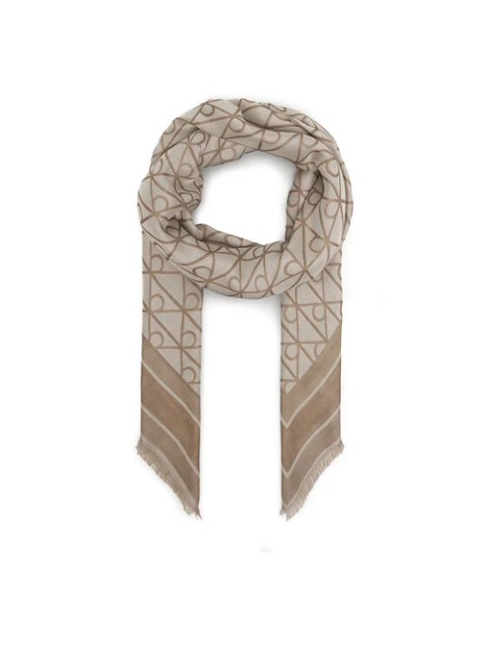 Zdjęcie produktu Chusta Calvin Klein Emblem Aop Jacquard Square Scarf LV04F8080G Beżowy