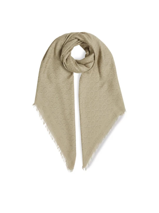 Zdjęcie produktu Chusta Calvin Klein Monogram Jacquard Scarf K60K608779 Zielony