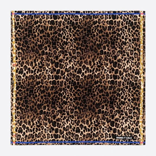 Zdjęcie produktu Chusta cętki leoparda ramka kontrast BIMBA Y LOLA brązowy