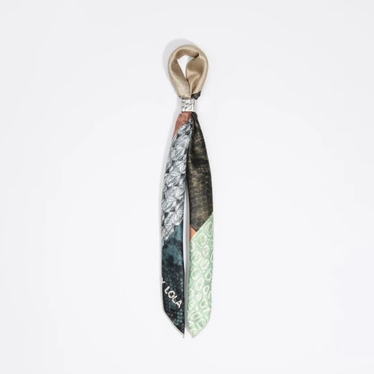 Zdjęcie produktu Chusta charms geometryczny patchwork skóra węża akwamaryna BIMBA Y LOLA AQUAMARINE