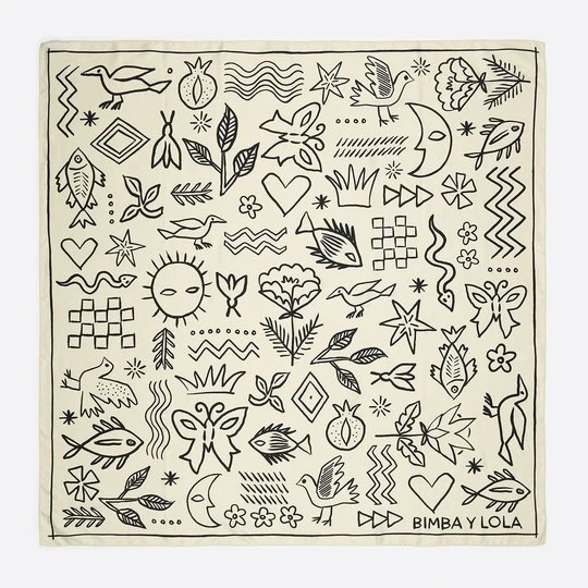 Zdjęcie produktu Chusta motywy Sketch BIMBA Y LOLA OFF WHITE
