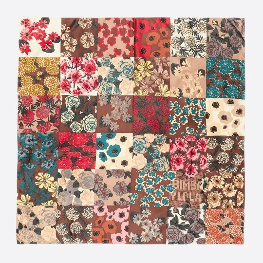 Zdjęcie produktu Chusta patchwork kwiaty brązowa BIMBA Y LOLA