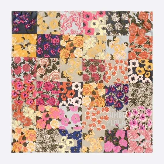 Zdjęcie produktu Chusta patchwork kwiaty szałwia BIMBA Y LOLA SAGE