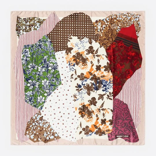 Zdjęcie produktu Chusta pollage prints brązowa BIMBA Y LOLA