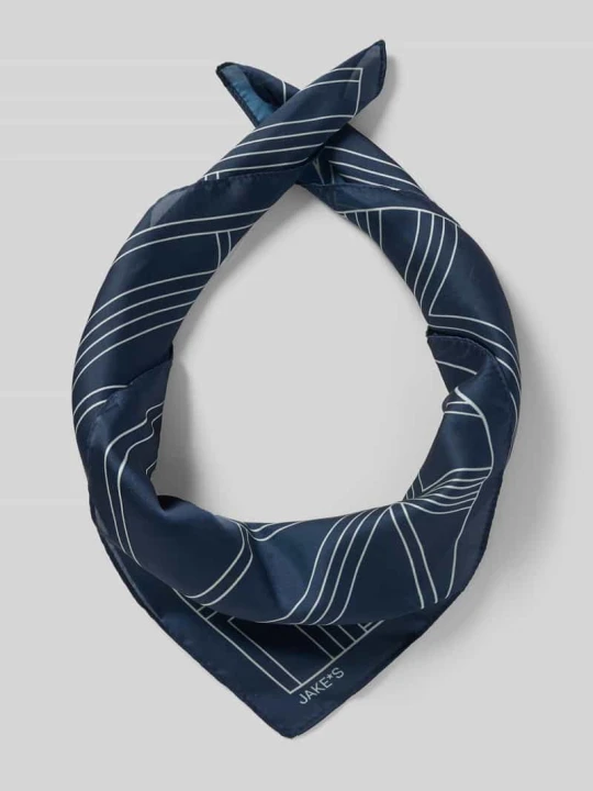 Zdjęcie produktu Chusta w kwadratowym kształcie z detalem z logo Jake*s Ciemnoniebieski