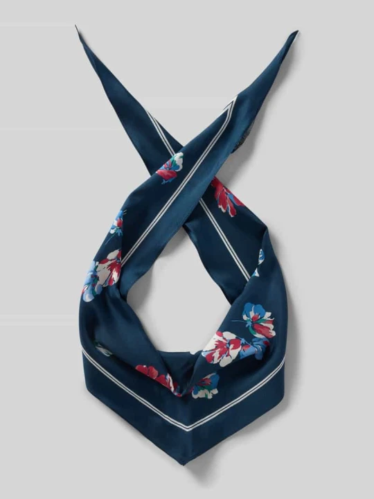 Zdjęcie produktu Chusta z czystego jedwabiu model 'FLORAL S DMD' Lauren Ralph Lauren Ciemnoniebieski