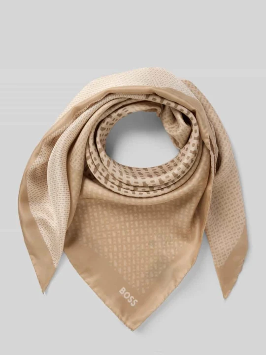 Zdjęcie produktu Chusta z czystego jedwabiu model ‘LAINY’ Boss Beżowy