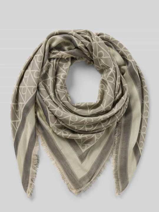 Zdjęcie produktu chusta z czystego modalu model ' EMBLEM AOP JACQUARD SQUAR' Calvin Klein Średnioszary