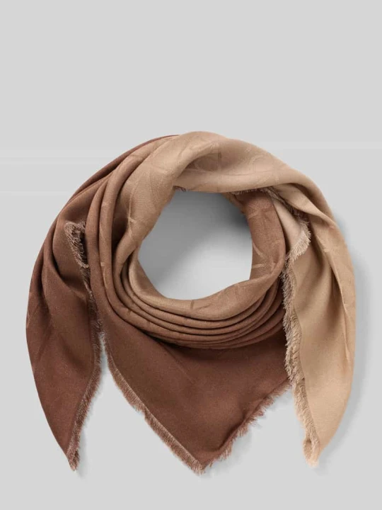 Zdjęcie produktu Chusta z czystego modalu model 'GRADIENT EMBLEM SQUARE' Calvin Klein Beżowy