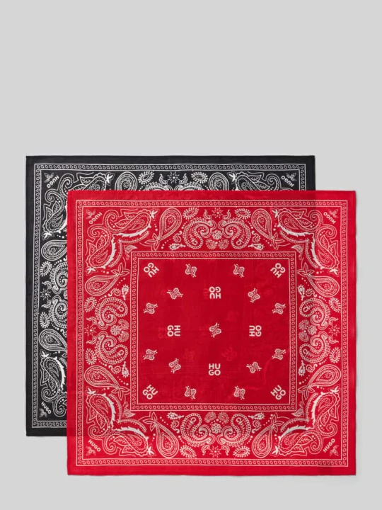 Zdjęcie produktu Chusta z czystej bawełny w zestaw 2 szt. model 'BANDANA' Hugo Czarny