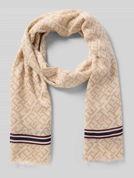 Zdjęcie produktu Chusta z Mieszanka bawełny i modalu Tommy Hilfiger Beżowy