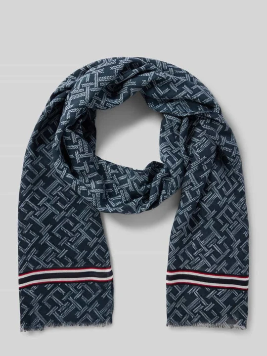 Zdjęcie produktu Chusta z Mieszanka bawełny i modalu Tommy Hilfiger Ciemnoniebieski