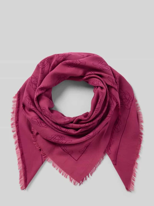 Zdjęcie produktu Chusta z mieszanka modalu i bawełny model 'Alycia' Hugo Mocnoróżowy