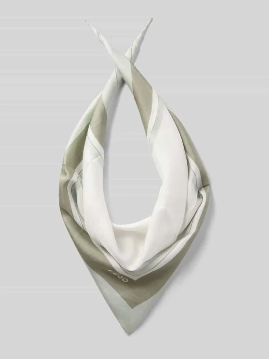 Zdjęcie produktu Chusta z mieszanka wiskozy i jedwabiu model 'BANDANA' Hugo Jasnozielony