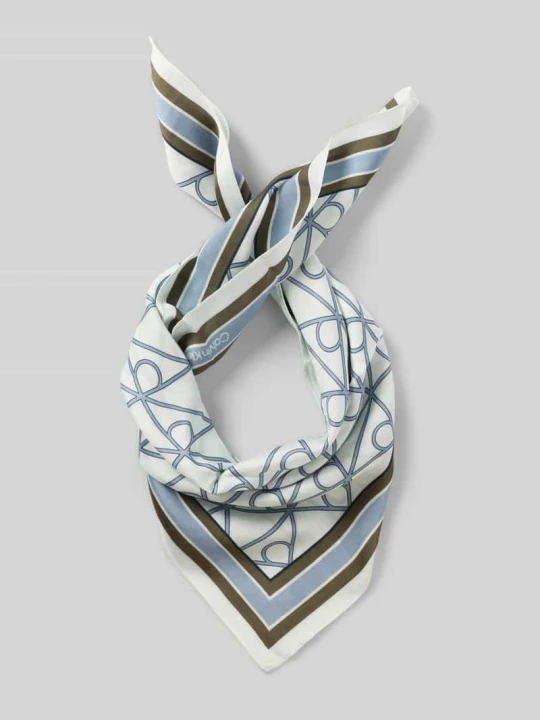 Zdjęcie produktu Chusta z mieszanka wiskozy i modalu model 'EMBLEM AOP' Calvin Klein Niebieski
