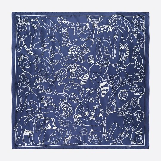Zdjęcie produktu Chusta zwierzęta sketch niebieski denim BIMBA Y LOLA