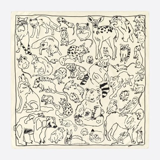 Zdjęcie produktu Chusta zwierzęta sketch off white BIMBA Y LOLA