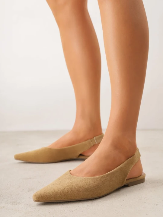 Zdjęcie produktu Ciemnobeżowe Balerinki w Stylu Slingback Adriame Seastar Brązowy