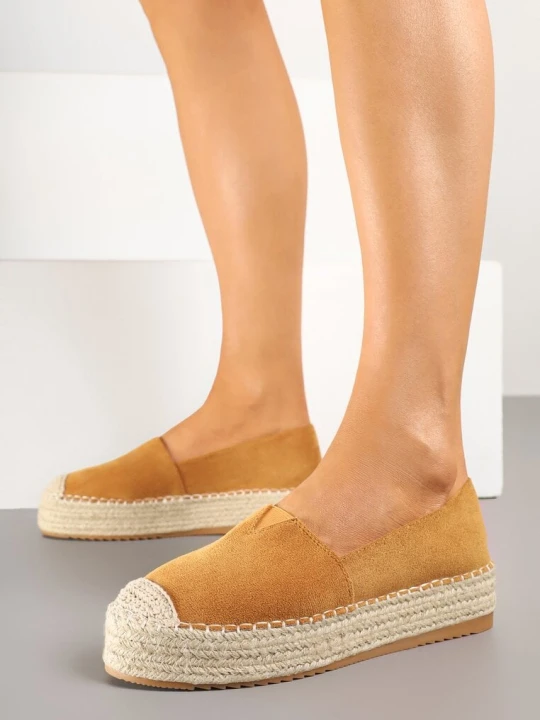 Zdjęcie produktu Ciemnobeżowe Espadryle na Plecionej Platformie z Ekozamszu Avalana Besty Beżowy